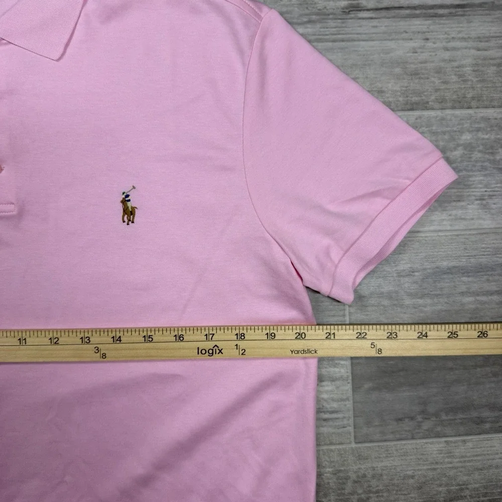$118 Polo Ralph Lauren Men's Medium SMOOTH PINK Polo Shirt Custom Slim Fit Pony